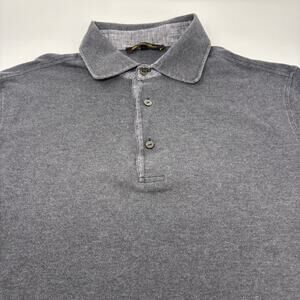 Loro Piana Mens XL Solid Gray Made in Italy Short Sleeve Polo Shirt